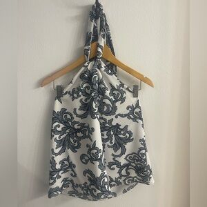 TYCHE | Elegant Women's Halter Top - Blue and White